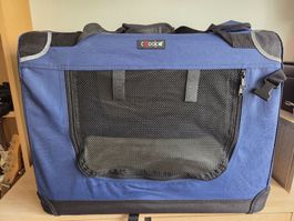 Hundetransportbox faltbar Gr M 60x42x44cm Blau 