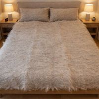 Handgefertigte Karpatendecke aus 100% Wolle NEU 185 × 220 cm