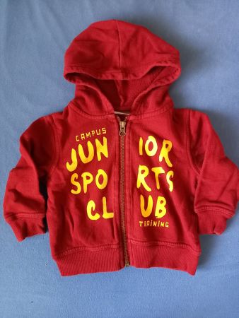 Sweat Kapuzen Jäckchen dunkelrot Gr. 80