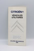 Citroen Farbkarte 1984 Prospekt