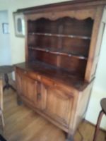 Buffet vaisselier en bois massif style rustique ancien