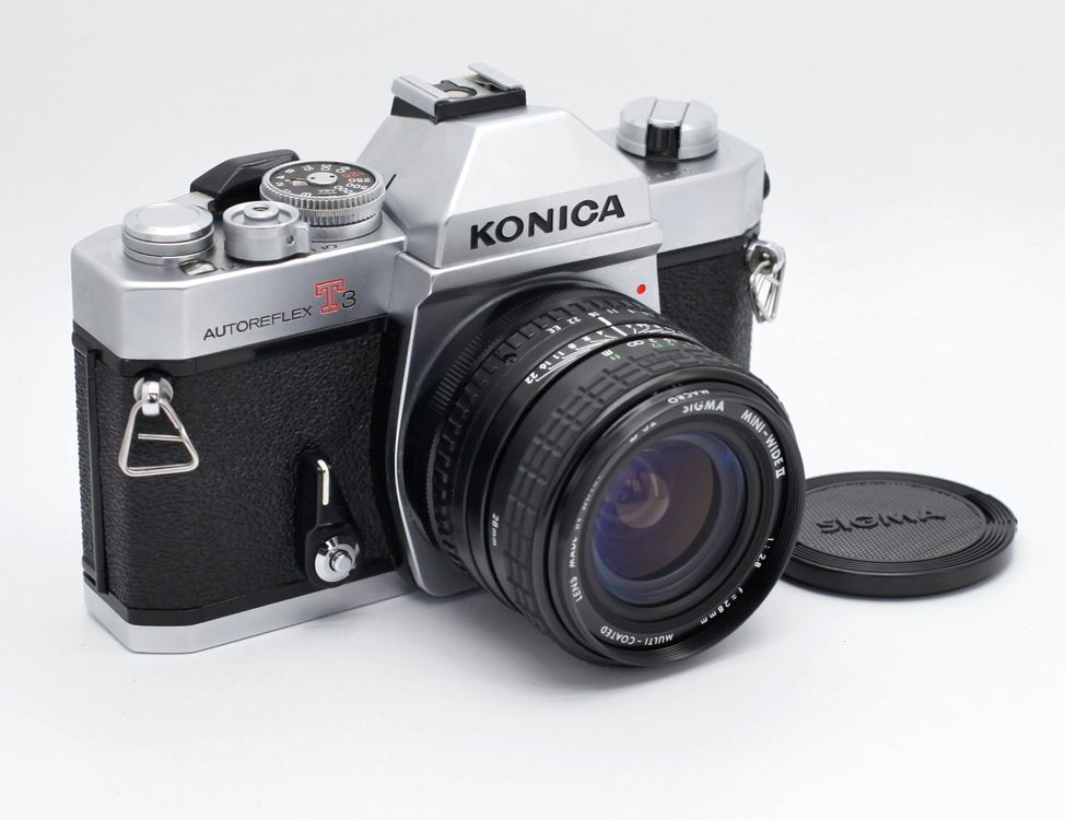 Konica Autoreflex T3 m. Sigma MC Mini-Wide II 28mm f2.8 1