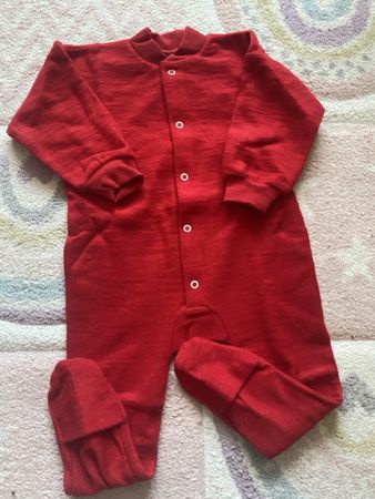 Cosilana Woll Baby Schlafanzug mit Füsschen, Grösse 80