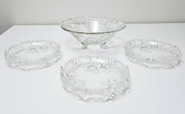 Vintage "Carmen" Kristallschale Kristallteller Set 1980