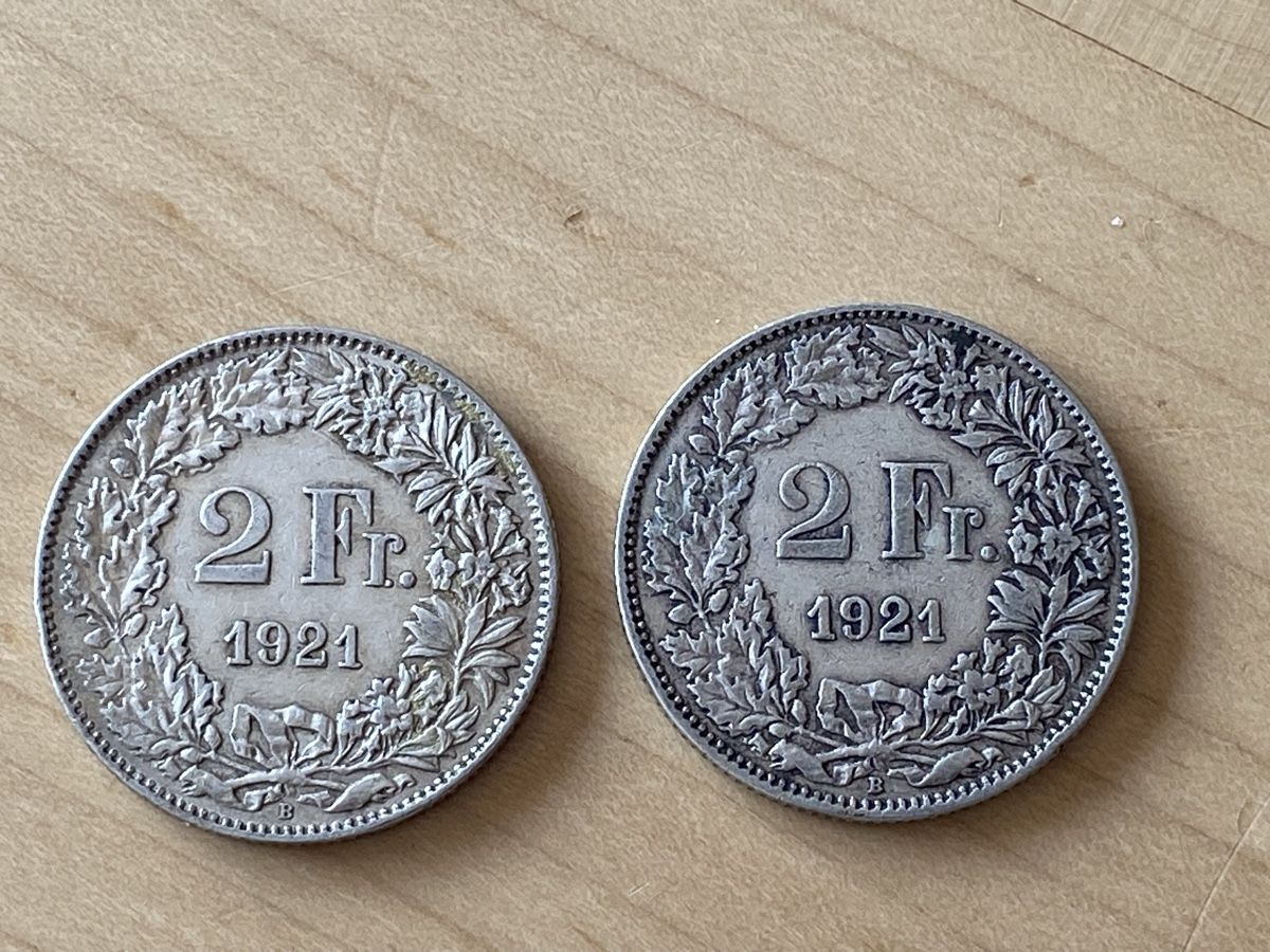 Tutti le monete: 2 x 2Fr Silber – Usato da Mosnang venduto da Goldwasser