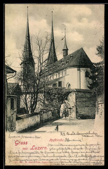 Cartoline postali: AK Luzern, Hofkirche – Usato da Berlin venduto da bartko-reher