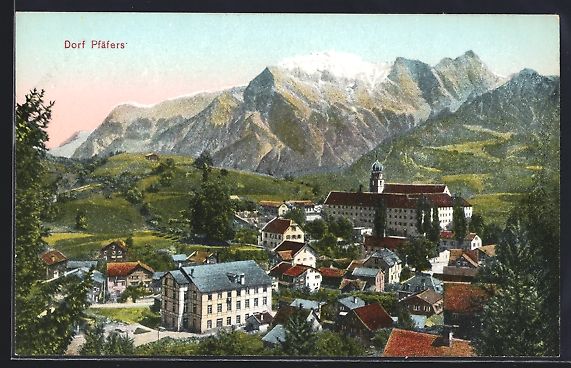 Cartoline postali: AK Dorf Pfäfers, Ortsansicht – Usato da Berlin venduto da bartko-reher