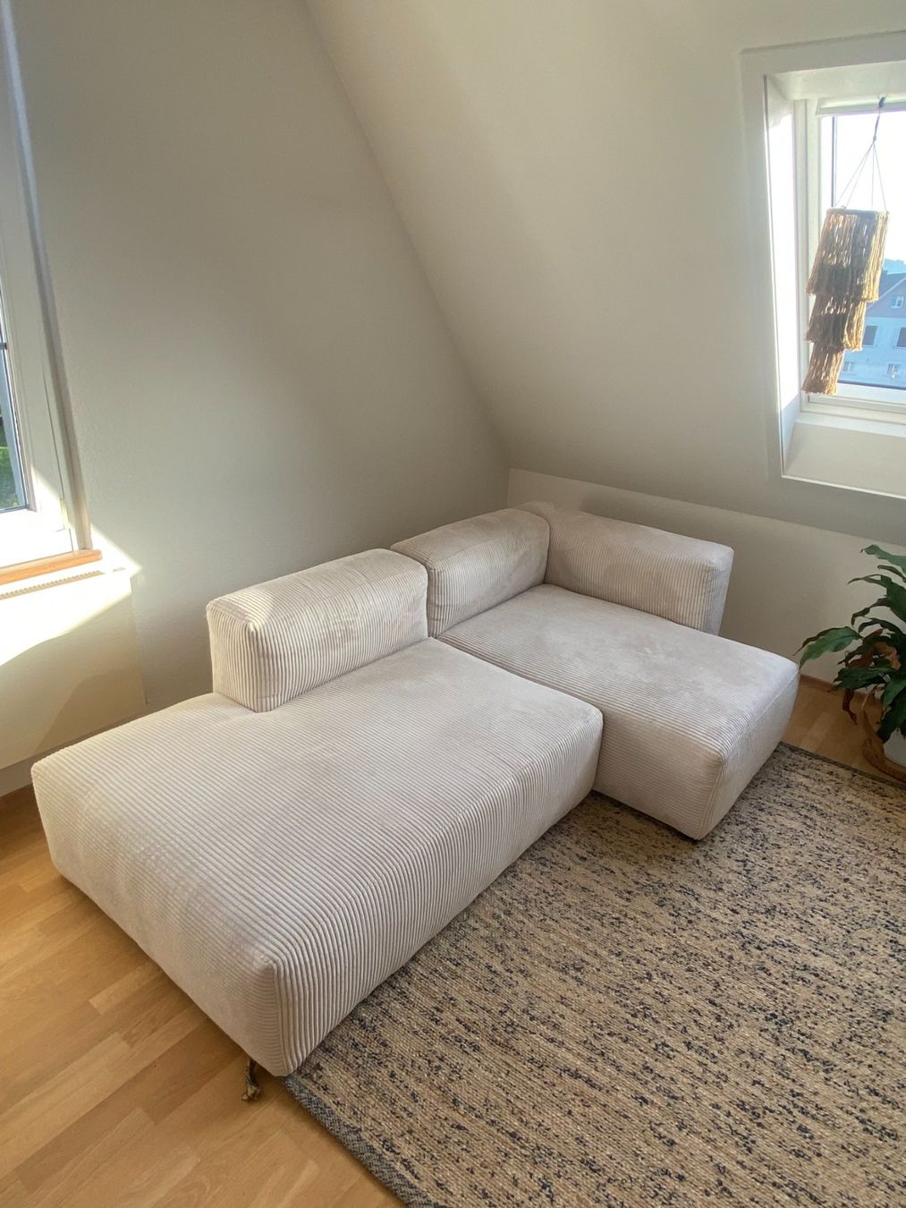 Micasa Divani: Cord Sofa Beige MICASA Cordin – Usato da Lenzburg venduto da nicc_christen