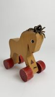 Vintage HABA Holz-Nachziehpferd (60er Jahre)