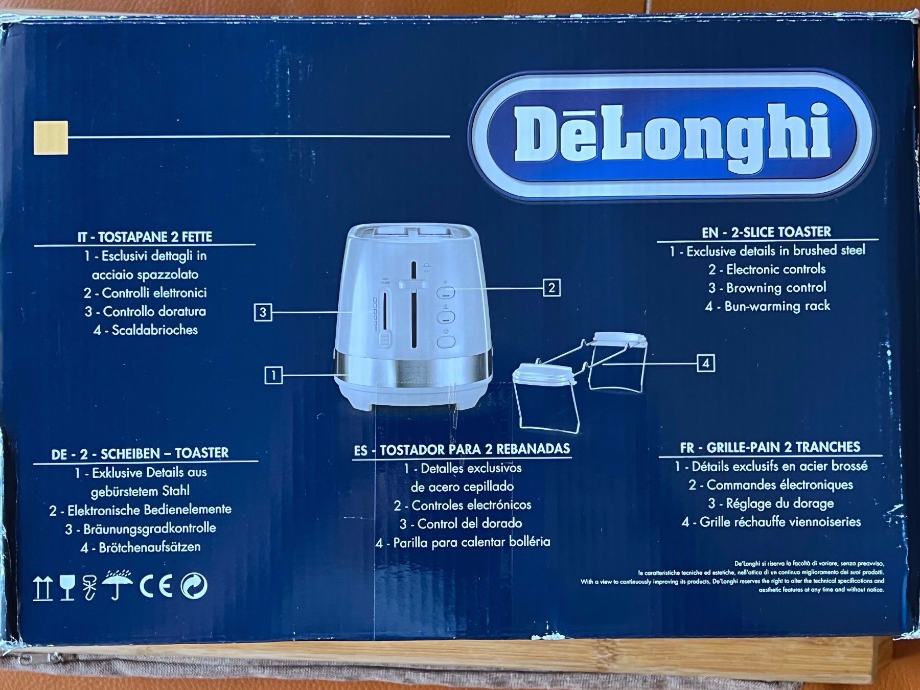 Elettrodomestici da cucina: Delonghi CTLA 2103 W Active Line Toaster, Ovp. – Nuovo e nell'imballaggio originale da Tafers venduto da JP911 3