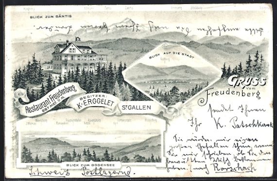 Cartoline postali: St. Gallen, Restaurant Freudenberg mit S – Usato da Berlin venduto da bartko-reher