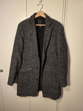 Herren Mantel SMOG schwarz-weiss gemustert Grösse M