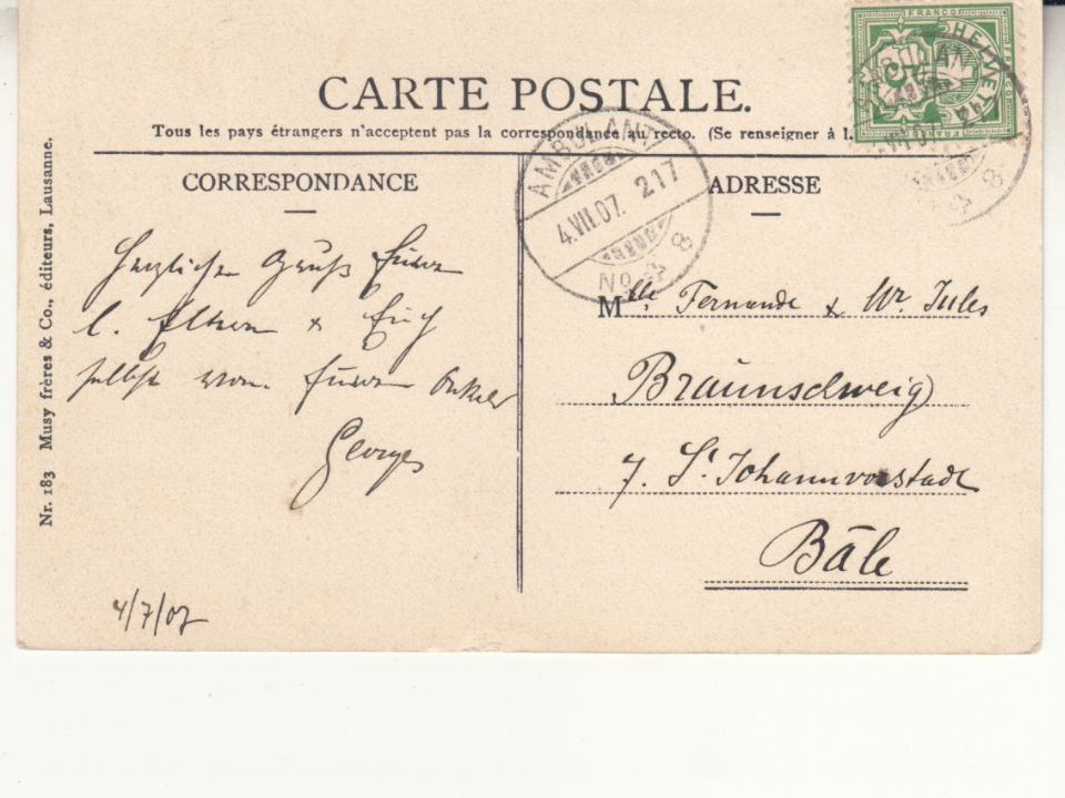 Ansichtskarten: Lac Léman 1907 – Gebraucht aus Bürglen TG von StampGraf 1