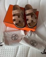 Hermes Chypre Sandalen, Gr. 36, beige