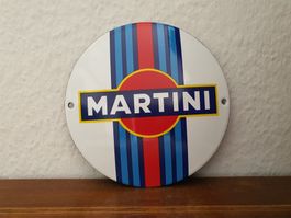 Emailschild Martini Drink Logo, Emaille Schild Reklame Retro