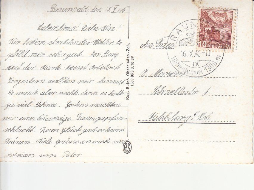 Cartes postales: Braunwald 1946 – D'occasion à Bürglen TG par StampGraf 1