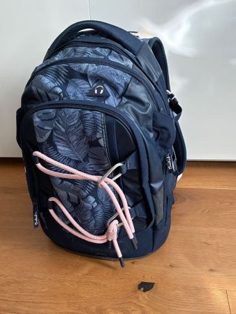 Schulrucksack Satch Blau mit Muster gebraucht guter Zustand