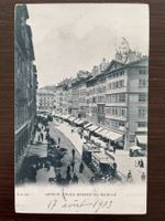 GENÈVE Rues Basses du Marché, animée, TRAM / STRASSENBAHN