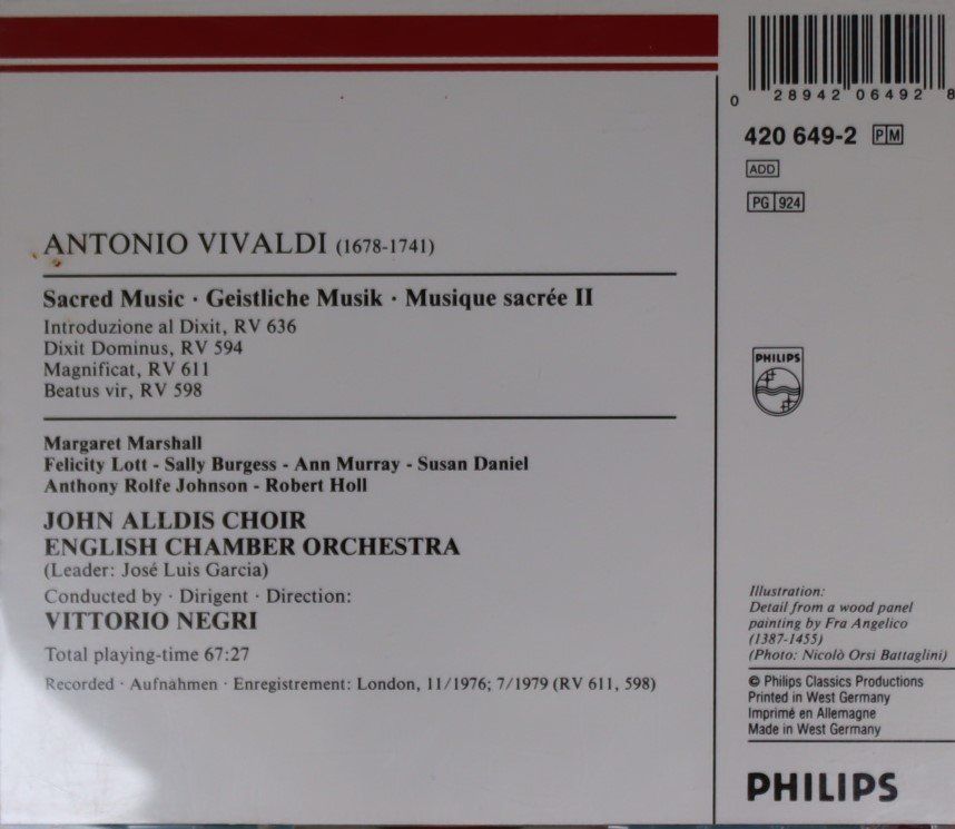 CD: Antonio Vivaldi (1678-1741) – Usato da Luzern venduto da CONTENTI 1