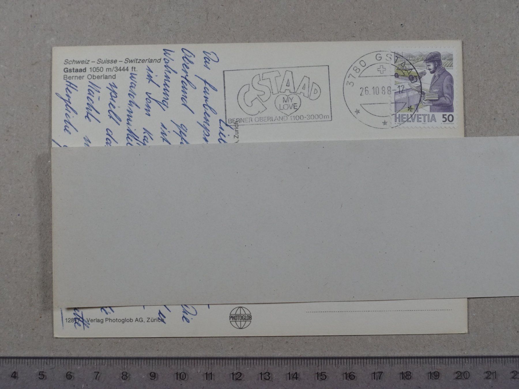 Cartoline postali: Gstaad, 1988 – Usato da Lenzburg venduto da fh1 1