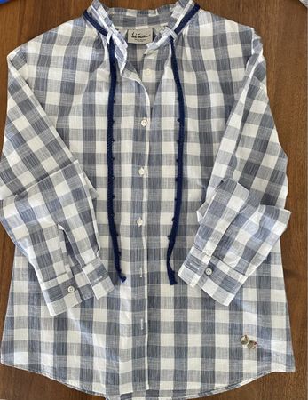 Luis Trenker Damen-Bluse Karo blau-weiss Gr. XS. Top!