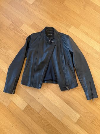 NEU Lederjacke Massimo Dutti XS Schwarz