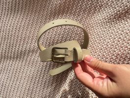 Ceinture blanche beige