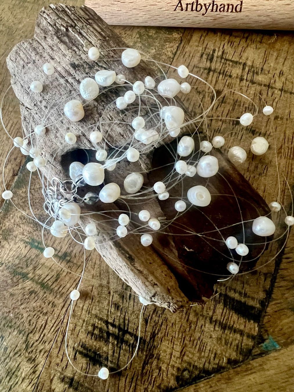 Catenine: Perlenschleier - Vintage Kette mit Süsswasserperlen & Silber – Usato da Ruswil venduto da artbyhand 8