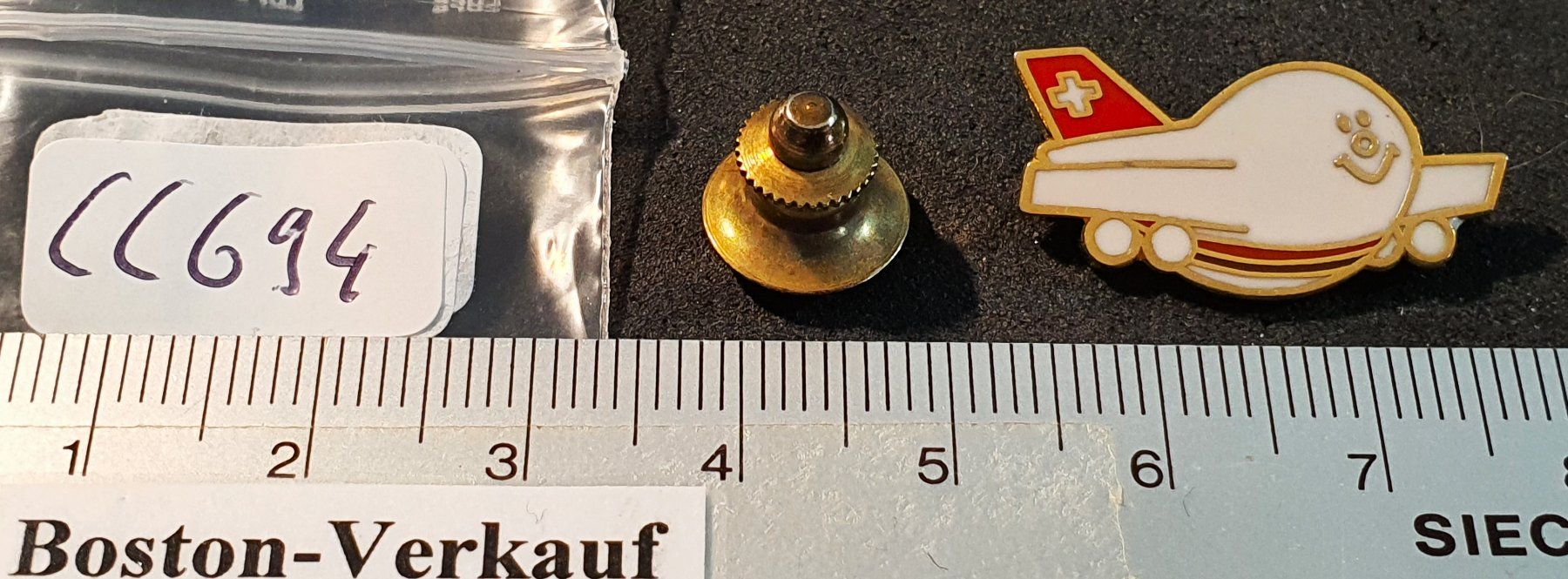Swissair Placchette & Badge: CC694 - Pin Flugzeug Swissair – Usato da Reinach BL venduto da Boston-Verkauf 2