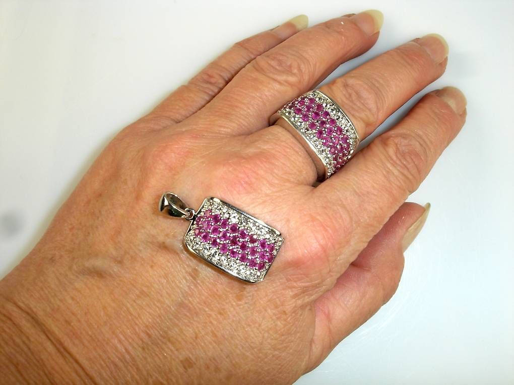Altri gioielli: Set Ring und Anhänger Silber Rubin Weisstopas – Usato da Stans venduto da wer_fd5f 3
