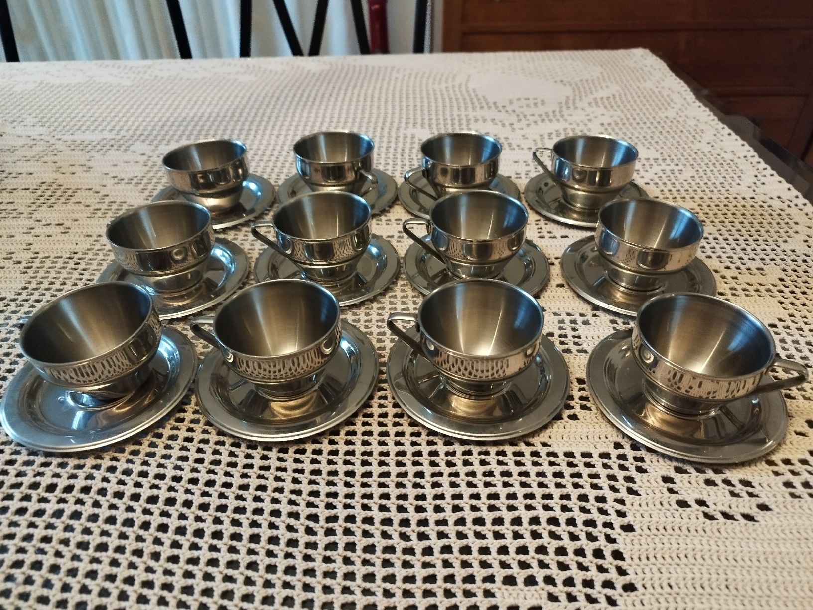 Vintage Italienisches Espresso Tassen Set 80er Edelstahl (Neu (gemäss ...