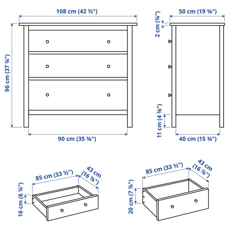 Ikea Cassettiere: HEMNES Kommode mit 3 Schubladen – Usato da Winterthur venduto da domenico_84 1