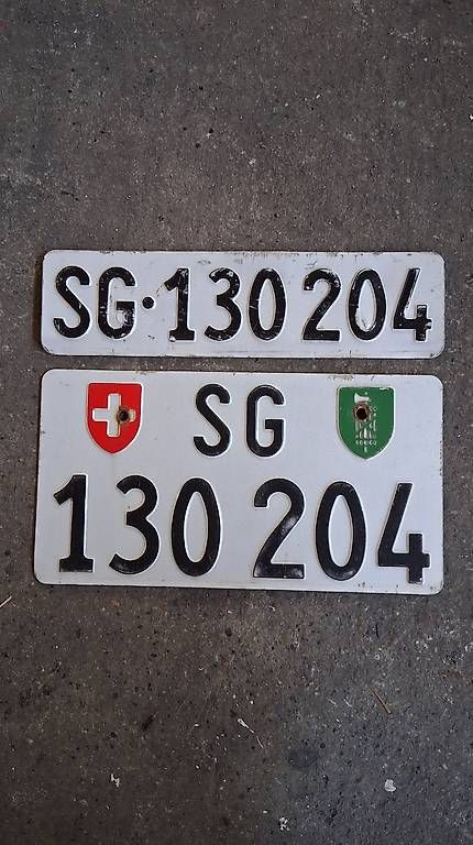 Insegne: Kontrollschild Autonummer Kennzeichen SG 130204 – Usato da Speicherschwendi venduto da rumrunner01