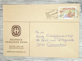 TR17 Enveloppe + Timbre Suisse 1969