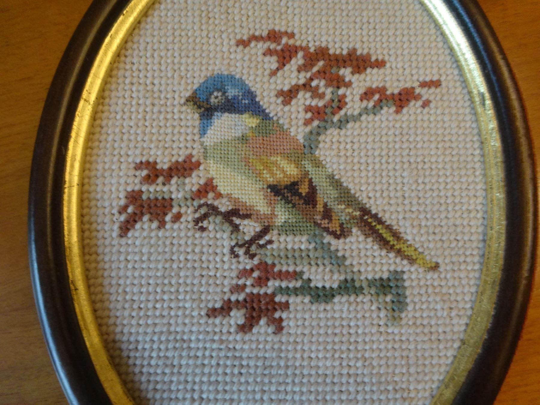 Tutte le decorazioni: Tableau en gobelin - mésange – Nuovo e nell'imballaggio originale da Biel/Bienne venduto da milamila02 1