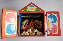 Mini Krippe Reisekrippe Retablo Weinachten Südamerika, Neu