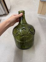 Decorative Glass Bottle Green Embossed Chardonna Label