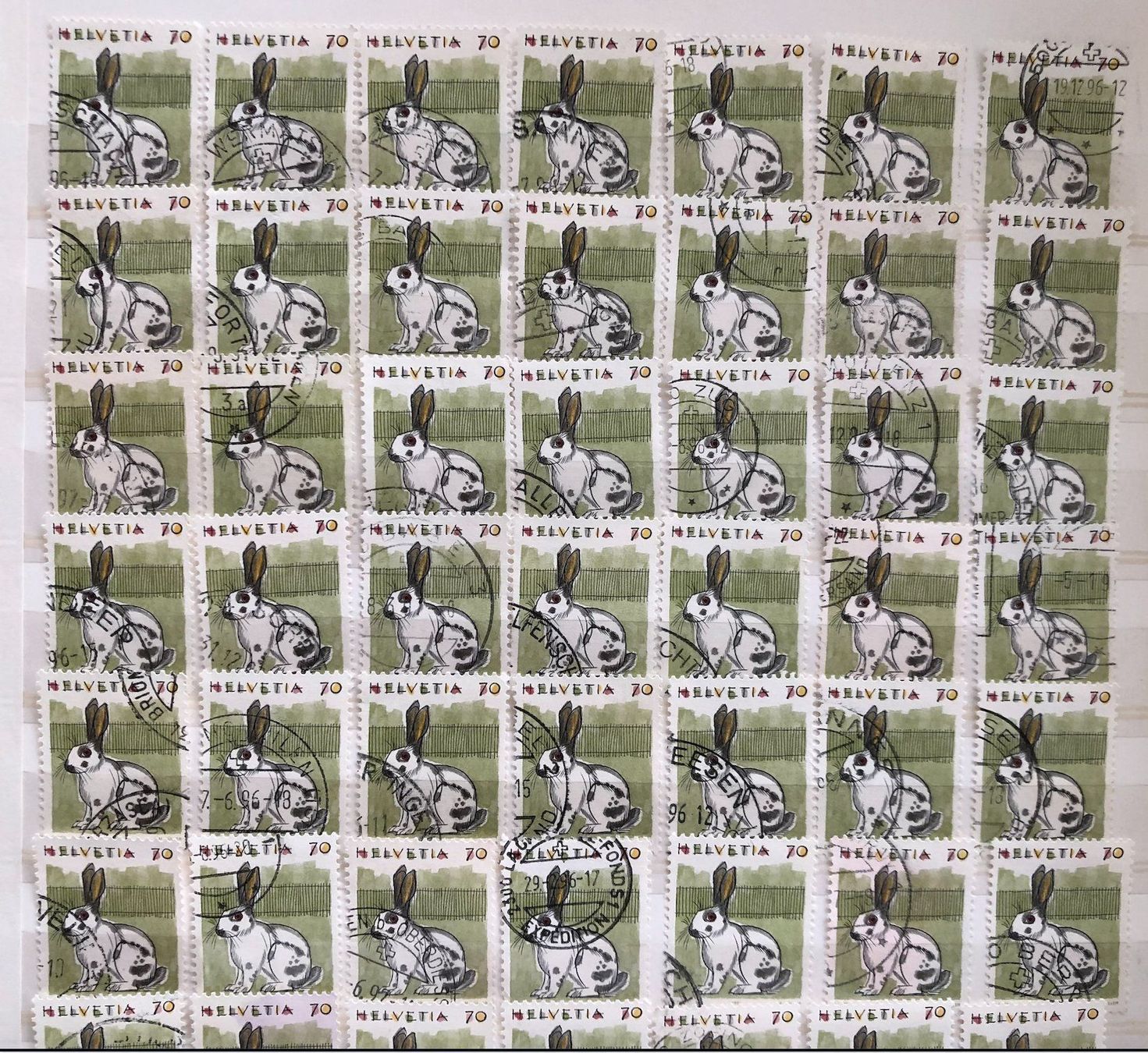 Tutti i francobolli: Nr.791 mit Stempel 70 Stück – Usato da Aarau venduto da Billa007 1