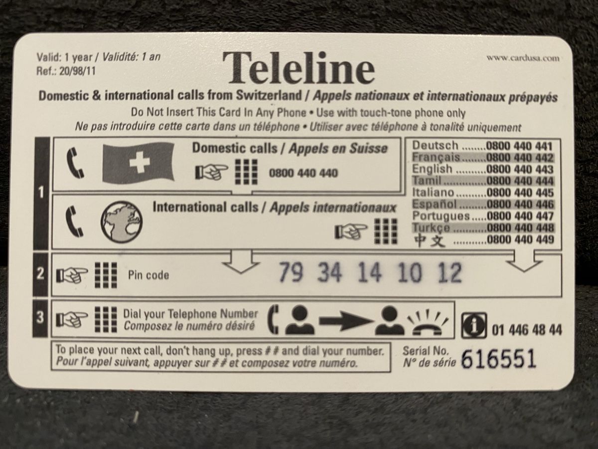 Telefon- & Taxkarten: Teleline – Gebraucht aus Lausanne von babacard10 1