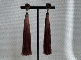 Ohrringe mit Quasten „Konplott“ Bronze/Seide/Kristall