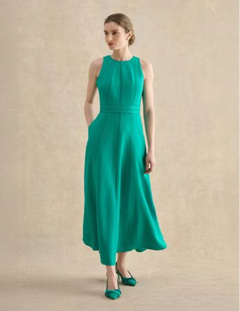 Hobbs Linen Green Midi Dress [Rrp$300]