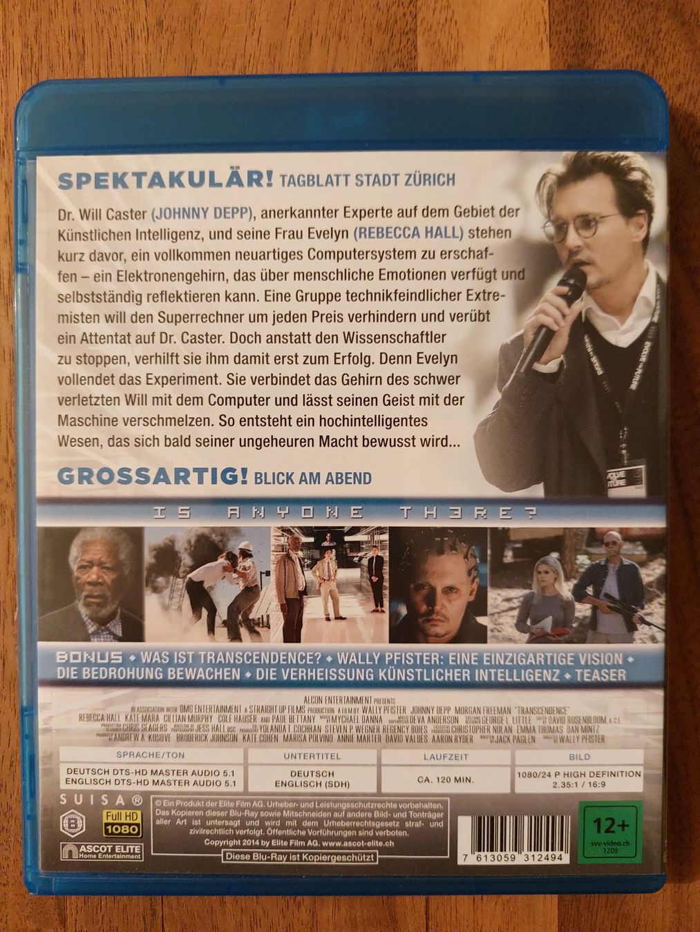 Tutti i DVDs: Blu Ray - Transcendence mit Johnny Depp – Usato da Rheinfelden venduto da FilmAuktion 1