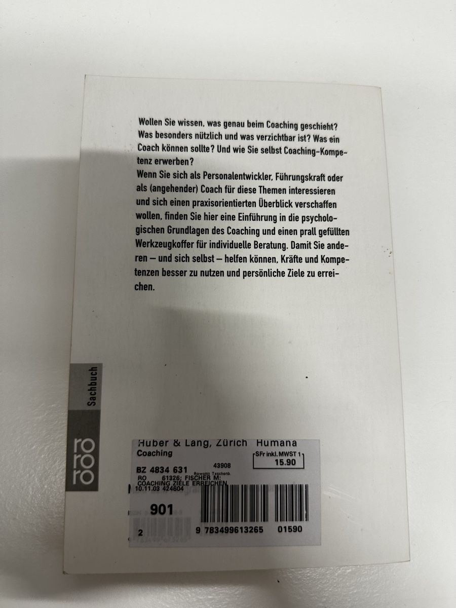 Libri: Sachbuch Coaching Maren Fischer-Epe Ziele Erreichen – Usato da Eglisau venduto da Brewster1 1