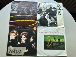 AHA A-HA tolle Singles 80's 7" Top Kult Hits Pop Party Chart