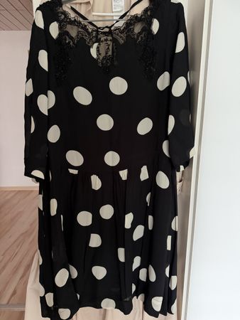 Twin-Set Polka Dot Dress Black/Cream Elegant Summer Fashion 