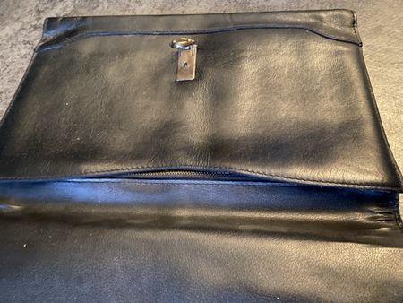 Elegante Vintage Leder Clutch, schwarz - Top Zustand!