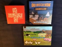 3er Set: Wissensspiel, Helvetiq & Naturafarm - zum Teil neu