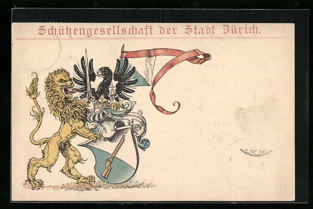 Cartoline postali: Litho Zürich, Schützengesellschaft, L – Usato da Berlin venduto da bartko-reher