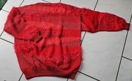 toller Pullover / Pulli / handgestrickt / Materialmix