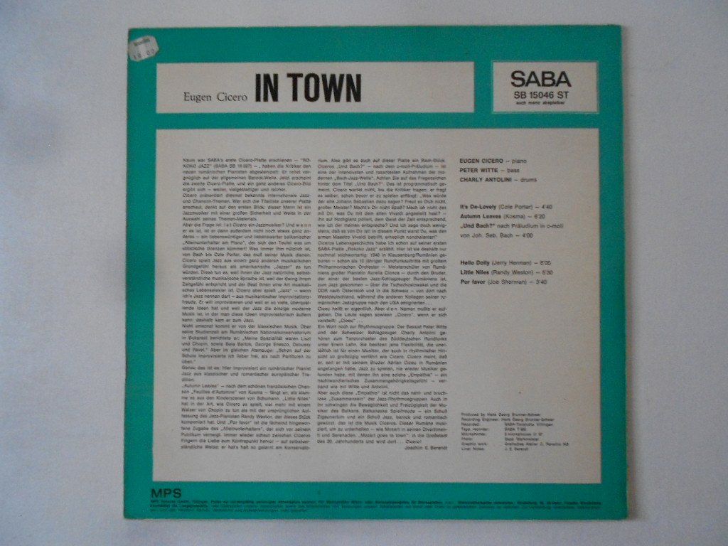 Dischi in vinile: EUGENE CICERO  -  IN DOWN – Usato da Bex venduto da Giorgiob 1